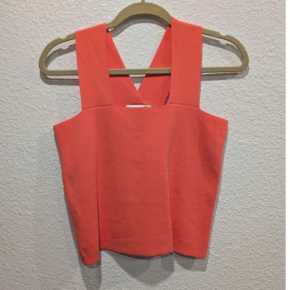 House of Harlow 1960 Womens Coral Bandage Knit Crop Top Large‎ Y2K Revolve - Picture 2 of 9
